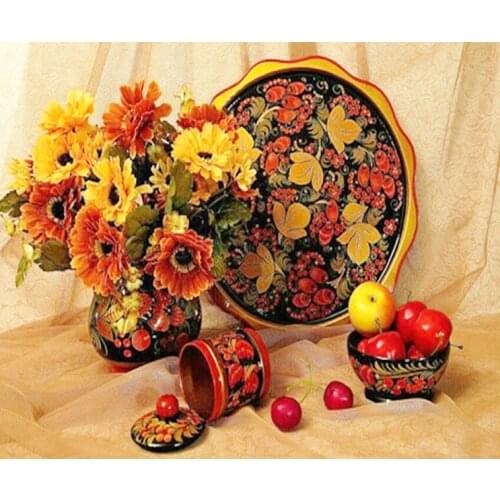 A14707 11CT/14CT/18CT/25CT/28CT oil street patterns Counted Cross Stitch DIY Cross Stitch Kits Embroidery Needlework Sets