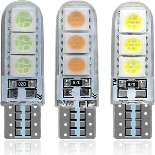 100PCS 6LED Car Bulb T10 194 W5W 5630SMD Parking Dome Signal Side lamp trunk White Blue Yellow Light 12V wholesale Dropshiping