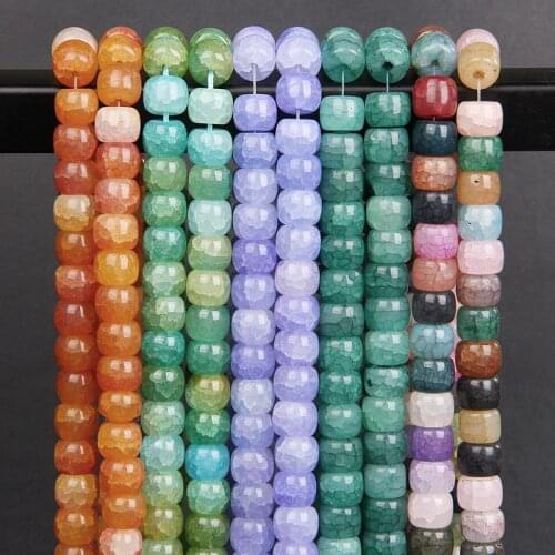 10x8MM Natural Stone Spacer Beads Rondelle Shape Agates Gemstone Healing Beaded Quartz Charm DIY Bracelet Necklace Accessories