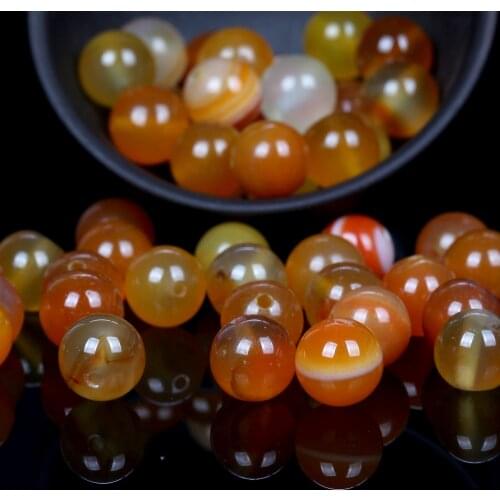 Natural Orange Striped Agates Stone Beads Round Loose Spacer Beads For Jewelry Making 4/6/8/10/12mm DIY Bracelet Handmade