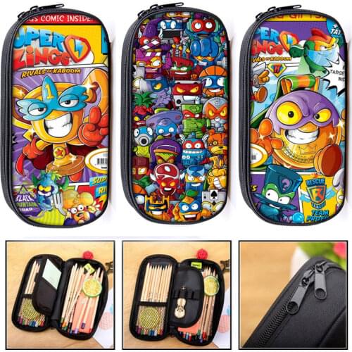 Cartoon Super Zings Kids Game Pencil Case Large Capacity Multifunction Portable Waterproof Bags Children School Cosmetic Bag