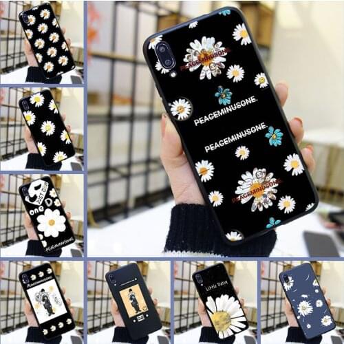 Daisy Flower White Floral Back Cover For Huawei Y9 Y7 Y6 Prime Pro 2019 Soft Silicone Phone Case For Huawei Y7 Y6 Y5 2019 Case