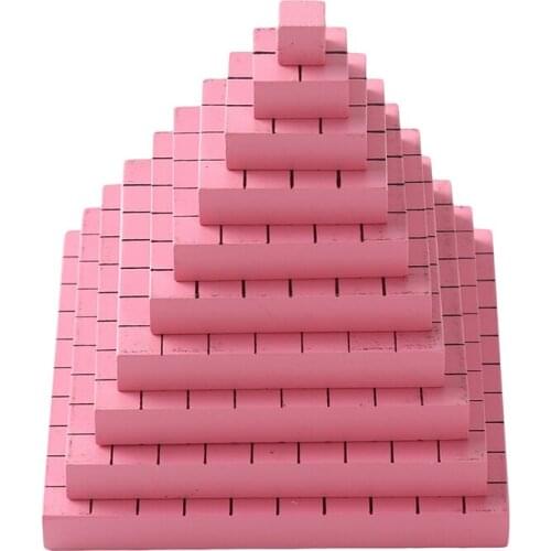 Wooden Montessori Material Square Pink Tower Cube Solid Wood Cube 1-10CM Brinquedo Toy Montessori Baby Learning Toys