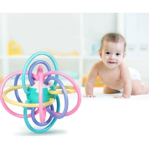 0-24 Months Baby Teether Toy Infant Ball Toy Rattles Develop Baby Intelligence Kids Teething Toys Silicone Hand Bell Rattle Gift