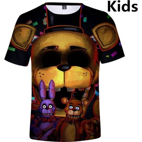 3 to 14 years Fnaf kids t shirt Five Nights At FNAF 3d printed t-shirt boys girls short sleeve tshirt tops children clothes