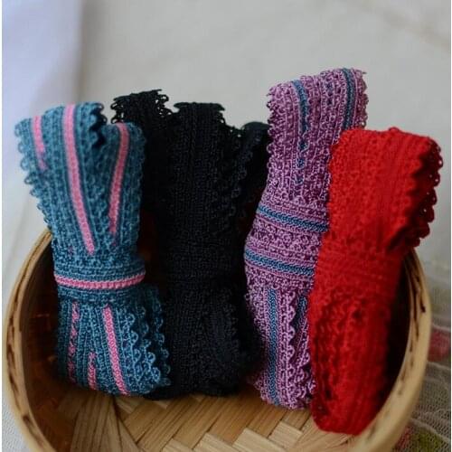 Hot Sale New 5 Meter/lot 1.2CM Elastic Lace Trims Black Sewing Sretchy Lace Ribbon for Garment Accessories