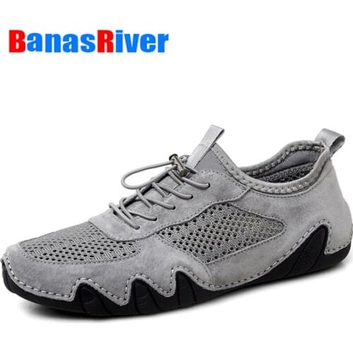 NEW Men Sneakers Summer Breathable Mesh Shoes Casual Fashions Outdoor Walking Handmade Breathable Driving Outdoor Sport Footwear