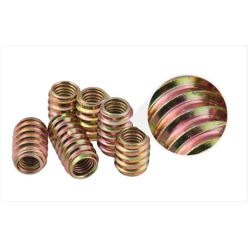 M6M8M10 Plus hard iron belt inside and outside tooth nut no pre-buried nuts furniture solid wood furniture nut 10PCS