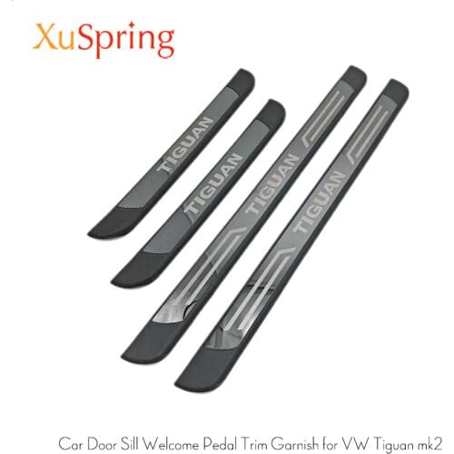 NEW Styling Car Exterior Scuff Plate Door Sill Trim Welcome Pedal for VW Tiguan 2018 2017 2016 mk2 Car accessories