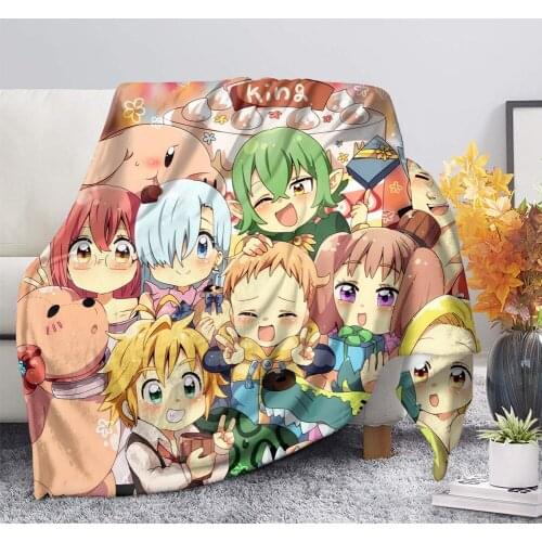 Upestory Throw Blanket Anime Seven Deadly 3D Velvet Plush Blanket Bedspread For Kids Girls Sherpa Blanket Couch Quilt Cover