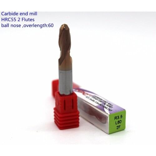 R3.5*8*60 of 2 flutes HRC55 mill cutter carbide end mills tungsten knife CNC tool