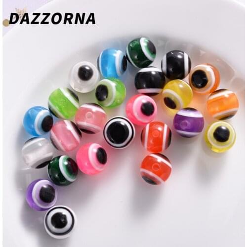 Mixed Color Resin Beads Multicolor Eye Round Loose Beads for Handmade Jewelry Making Diy Bracelet Necklace Accessories