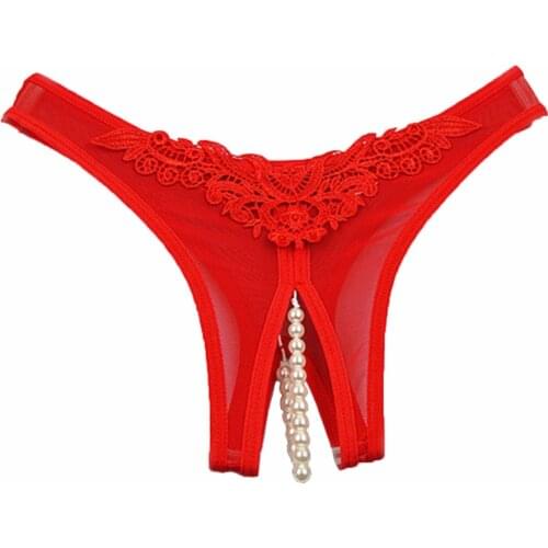 Sexy Pearl G String Transparent Women Underwear Lace Seamless Panties