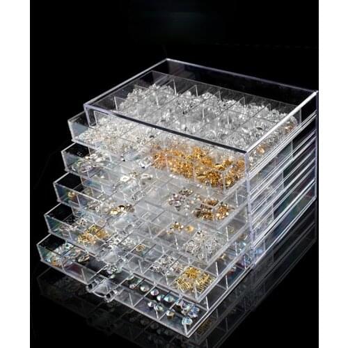 Nail Jewelry Storage Box 5 Layers Jewelry Box 120 Grid Diamond Box Jewelry Storage Box Drawer Box Transparent Organizer Storage
