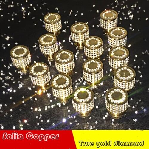 Modern fashion dexule diamond drawer tv cabinet wine cabinet bathroom cabinet knob pull golden kitchen cabinet door handle