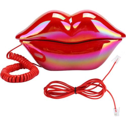 Creative Red Lips Landline Phone European Desktop Telephone for Home Office Desk Landline Phone Mouths Lips Shape telefone HOT
