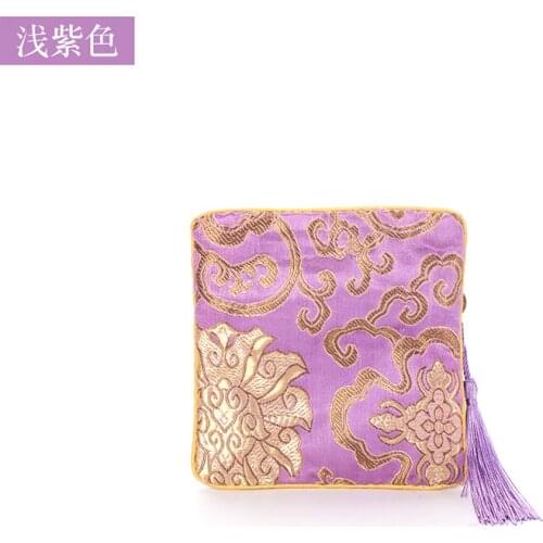 Tassel Light Purple Embroidery Women Jewelry Display Storage Bags For Lover Gift Earring Bracelet Pendent Ring Jewellery Holder