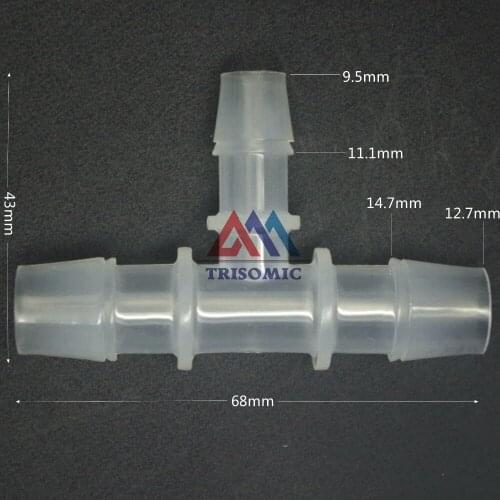 12mm*10mm*12mm T type Reducing Connector Tube Joiner Material PP Plastic Fitting Fish Tank Airline Aquarium