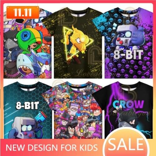 Short Sleeve Tops Teen Clothes Leon Childrens Wear Kids T-shirts Shooting Star, Game 3d Browlerss Boys Girls Cute Shirts
