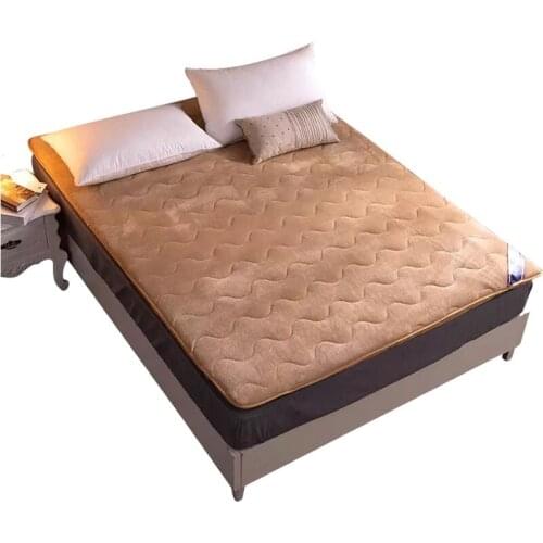 Comfortable Soft Fold Tatami Mattress Adults single double Mattress Topper Tatami Thick Warm Flannel Mattress with straps