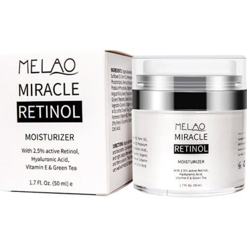 2.5% Retinol Moisturizer Cream Hyaluronic Acid Vitamin E Anti Aging Reduces Wrinkles Fine Lines Day And Night Retinol Face Cream