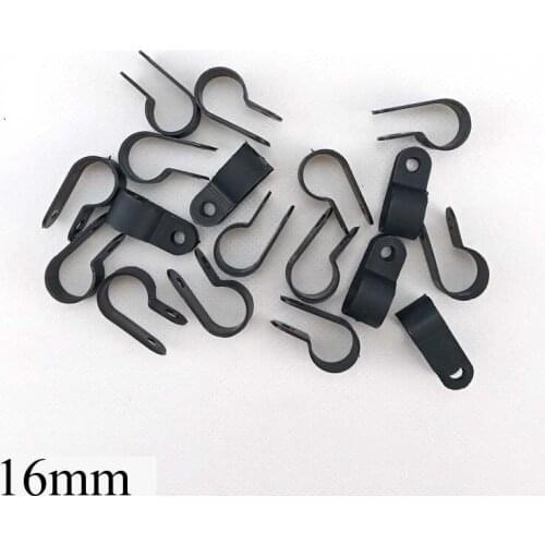 100PCS 16mm R-Type Nylon Cable Clamp 5/8" black R-Type Cable Clamp Cable Clips