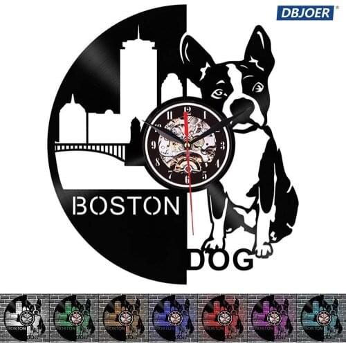 12" Urban Puppy Vinyl Record Wall Clock-Wall Light 7 LED Light Colors-Vinyl Wall Clock with Remote Contro Wall Clock