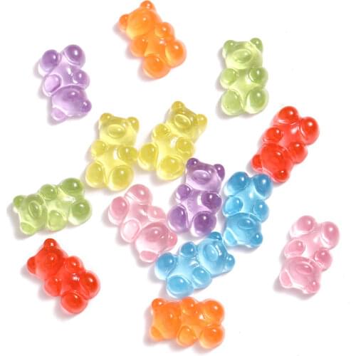 20pcs Luxury Nail Art Charms Flower Jelly Bear 3D Nail Rhinestones Decoration Manicure Nails Accessories