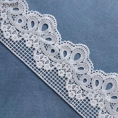 5yards 9.6cm Embroidery african Lace Fabric Trim Ribbons wedding decoration for home DIY clothing accessories Bulletless laces