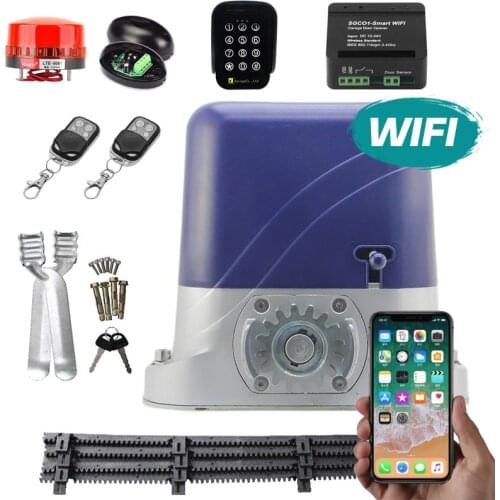 800kg Automatic Electric Sliding Gate Opener Kit Drive with 4m Nylon Racks WIFI Keypad Sliding Gate Door Motor Actuator Operator