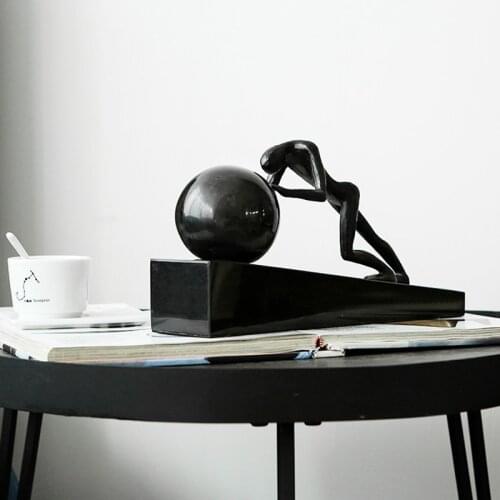 Modern Pushing Ball Abstract Figures Ornament New Home Crafts Living Room Decor Objects Office Desktop Marble Accessories Gifts