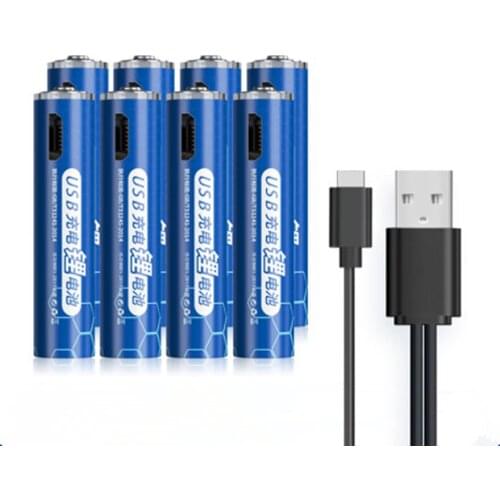 8pcs/lot Original 1.5v 1000mWh AAA rechargeable battery USB rechargeable lithium battery suitable for microphone camera