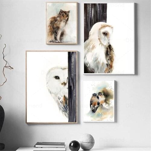 DIY 5D Diamond Painting Cartoon Animals Mosaic Art Elephant Owl Cat Bird Diamond Embroidery Cross Stitch Full Drill Home Decor