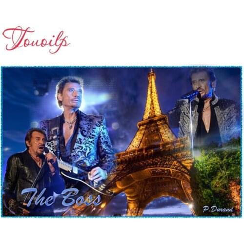 TOUOILP 3D Ancient DIY Embroidery "Johnny Hallyday" 5D Diamond Painting Full 5D Cross Stitch Kits Mosaic Paintings Wall Sticker