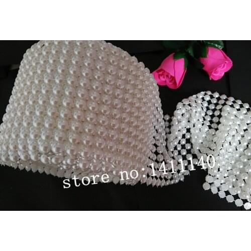 Free Shipping 1Yards Flatback Perle Perles ruban pour mariage ou autre decoration Flatback Pearl Beads tape wedding decoration