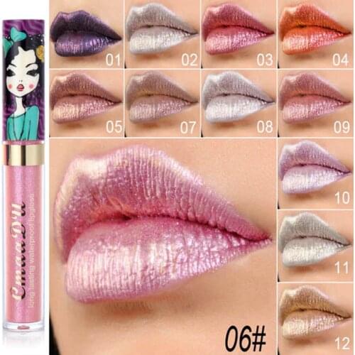 Metallic Glitter Shiny Liquid Lipstick Waterproof Makeup Lip Gloss Long Lasting magic chameleon diamond glitter lip color lipsti