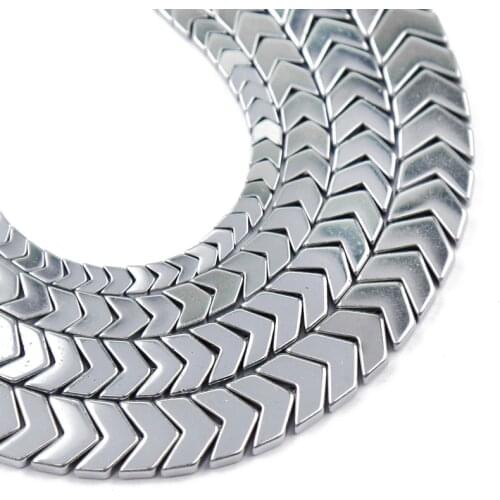 YHBZRET 4/6/8/10mm Silvers Arrows Shape Hematite Natural Stone Spacer Loose Beads For Jewelry Making Diy Bracelet Accessories