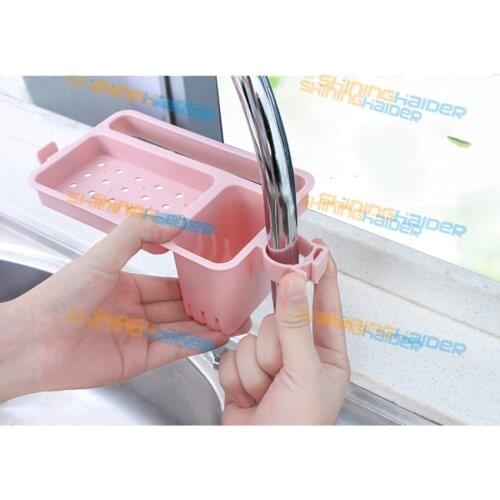 Household kitchen drain rack drain rack clip faucet drain rack free punch sponge rag rack