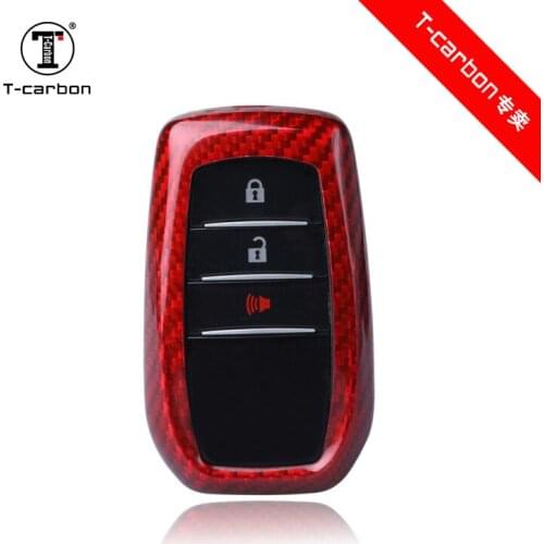 Carbon Fiber Car Key Case Shell For Toyota Highlander Camry Corolla Holders Accessories Car Styling