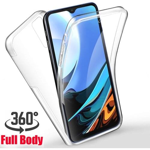 360° Full Body Double case for xiaomi redmi 9t Transparent soft TPU Silicone cover for redmi 9 t t9 6.53''protector phone cover