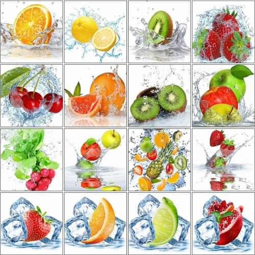 Evershine 5D DIY Diamond Embroidery Fruit Cross Stitch Kit Full Square Round Diamond Painting Landscape Mosaic Home Decor