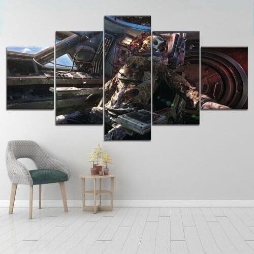 Printed Canvas Paintings Home Decoration 5 Panel Astronauts Separated Outer Space Wall Artwork Modular Pictures Posters Frame