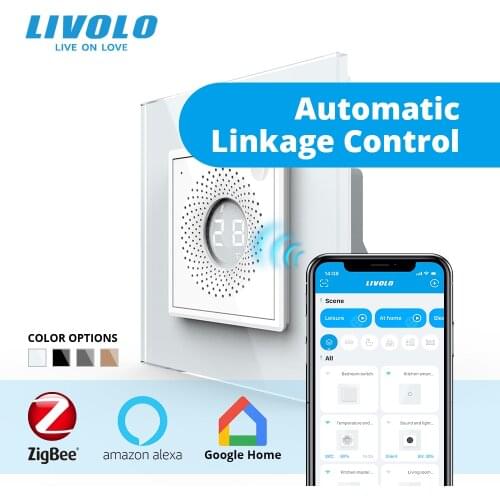LIVOLO UK Standard Temperature Humidity Inductio Sensor,Wifi wireless Control, Real-Ti Meonitoring Interior,Caring Butle
