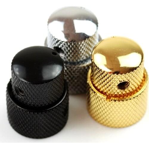 OOTDTY Concentric Dual Knob Metal Dome Potentiometer Cap For Electric Guitar Bass Tone Volume