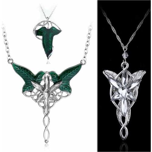 Cool Twilight Star & Leaves Evening Star Cang Twilight Green Leaf Crystal Pendant Necklace Jewelry Accessories For Fans