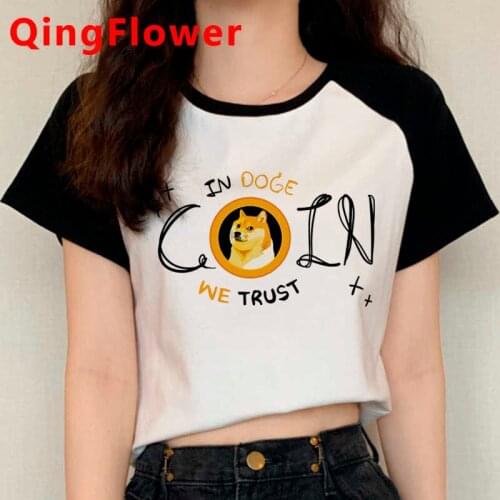 Dogecoin to the Moon tshirt summer top men japanese aesthetic vintage clothes t-shirt tumblr