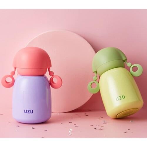 Fashion Mini Water Bottle Korean Style Girls Thermos Bottles Colorful 280ml Stainless Steel Insulated Coffee Mug Tumbler Travel