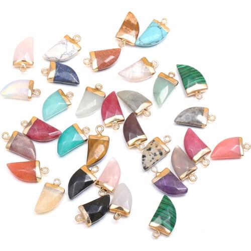 Fashionable Natural Stone Pendant Shape of Knife 10*20 mm DIY for Necklace Jewelry Stylish Beautiful Agates Rose Quart