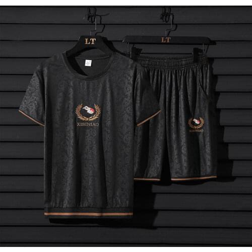 2021 sports Outfits mens fashion brand leisure Outfits summer loose Korean fashion handsome with a set of clothes