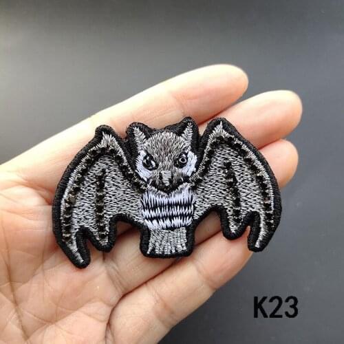 50pcs/Lot Embroidery Patches Letters Clothing Decoration Accessories Personality Bat Diy Iron Heat Transfer Applique